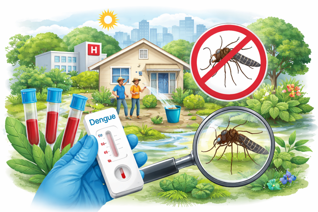 dengue- cuidados prevençao e tratamento - testes rápidos